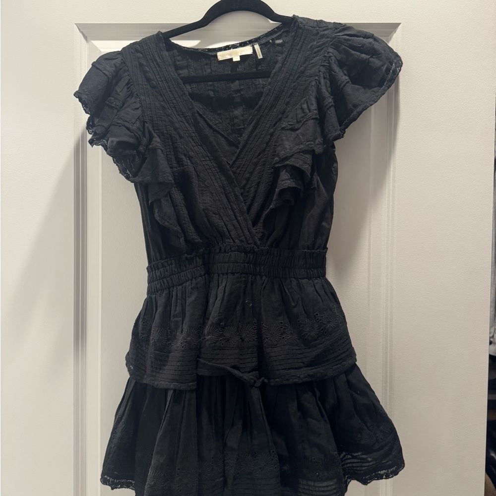 Love Shack Fancy Black Ruffle Dress